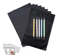 100 Sheets Black Carbon Paper, Tracing Paper, Carbon Graphite Copy Paper with 5 Pieces Embossing Styluses Stylus Dotting Tools for Tracing on Fabric, Paper, Cloth, Cardboard, Canvas, Wood and Sewing