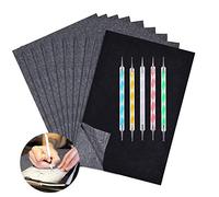 100 Sheets Black Carbon Paper Transfer Sheet A4 Graphite Tracing Paper with Embossing Stylus Set, Idea for Paper/Wood/Canvas/Canvas and Other Surfaces