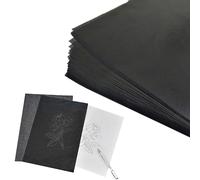 100 Sheets Carbon Paper, Black Carbon Paper A4, Tracing Paper Black Graphite Paper, Metal, Glass, Carving, DIY Wood Burning Transfer Craft, Carbon Copy Paper Perfect for Art Craft and Office Projects