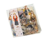 100 Sheets Cartoon Girl Theme Sticker Waterproof PET Sticker for Scrapbook Diaries Notebook Planner Journal Phone Case Gift Wrapping Transfers