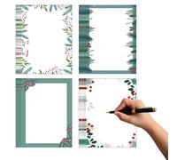 100 Sheets Christmas Stationary Papers 8.5×11 inch Falling Holly Stationery for Holiday