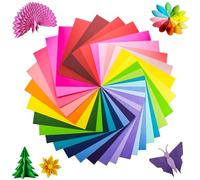 100 Sheets Coloured Paper, 20 Colors A4 Origami Paper 70gsm Handmade Origami Paper Double Sided for Children's Art, Craft Activities, DIY Arts, School
