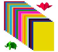 100 Sheets Coloured Paper, A4 Origami Paper Double Sided for Children's Art & Craft Activities, 20 Colors Craft Paper Copy Papers - 297mm X 210mm