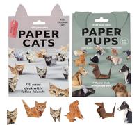 100 Sheets DIY Origami Papers, Paper Cats, PaperPups, 3D Cat/Dog Papers Cat Craft Kit, Arts and Crafts for Adults, Desk Decoration & Gift for Pets Lovers