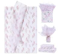 100 Sheets Floral Tissue Paper for Gift Bags Blossom Pink Gladiolus Tissue Paper Floral Wrapping Paper DIY Craft Art Paper for Wedding,Birthday,20"×14"