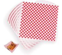 100 Sheets Food Grade Wrap Paper, 12″ x 12″ Checkered Food Basket Liners, Sandwich Paper, Greaseproof Papers, Oil-Proof Wrapping Wax Tissue for Bakery, Deli, Picnics & Food Gifting