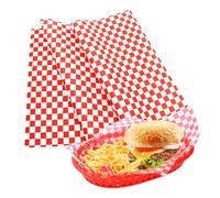 100 Sheets Food Wrapping Papers Sandwich Wrap Paper Grease Resistant Checkered Liner Papers for Restaurants Picnics Barbecues Parties