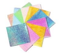100 Sheets Glittering Origami Paper Square Folding Papers Single-Sided Mixed Color Scrapbooking Decor Handmade Material for Kids(7cmx7cm)