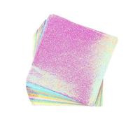 100 Sheets Glittering Origami Paper Square Folding Papers Single-Sided Mixed Color Scrapbooking Decor Handmade Material for Kids(10cmx10cm)
