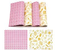 100 Sheets Greaseproof Paper Sheets, Food Wrapping Paper for Cakes, Breads French Fries Sandwiches Pizza Burgers Hot Dogs