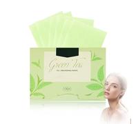 100 Sheets Green Tea Oil Blotting Paper for Face - Ultra-Thin 9×6cm Natural Oil Control Sheets for Oily Skin - Soft, Portable Blotting Film for Matte Finish, Makeup Use, Daily Care (Green Tea)