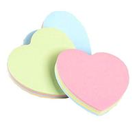 100 Sheets Heart Shape Sticky Note Cube 76 * 76mm Assorted Colors Practical and Clever