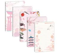 100 Sheets Japanese A5 Planner Inserts - 120GSM Thick Cherry Blossom Refill Paper for A5 6-Ring Binder, Sushi Cranes Fans Temples 6 Hole Loose Leaf Sheets for Journal Diary Notebook Budget Planning