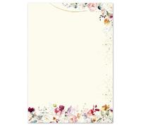 100 Sheets Letter Paper Tropical Flowers DIN A6 (105 x 148 mm) High, 90 g/m² - Multi-Coloured