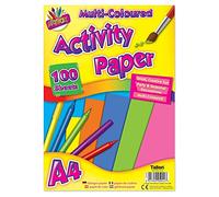 100 Sheets Loose A4 Activity Paper Assorted Colour for Art and Craft