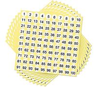 100 Sheets Number Labels Stickers 1-100 Numbers Round Stickers 0.4 Small Self-Adhesive Number Labels for the Office
