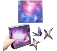 100 Sheets Origami Paper 15cm x 15cm Double Sided Starry Night with 12 Zodiac Signs and Galaxy Outer Space Patterned for Kids DIY Scrapbook Paper Christmas Craft