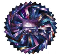 100 Sheets Origami Paper 17cm x 17cm Double Sided Starry Night Galaxy Outer Space Patterned 24 Different Photographs for DIY Scrapbook Paper Family PaperCraft