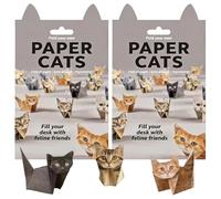100 Sheets Paper Cats Origami Kit, DIY Paper Cats 3D Creative Origami Kit to Fold Cute Cat Figures Fun Craft Activity Unique Cat Lover Gift for Adults Kids Animal Lovers Handmade Desk Decoration Gift