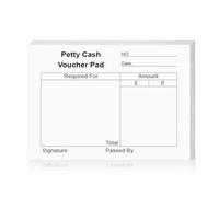 100 Sheets Petty Cash Voucher Petty Cash Book Cash Slips Cash Receipt Book Pad 125x101mm for Small Business 80gsm White