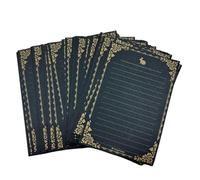 100 Sheets Rabbit Stationery Lined Paper,A5 Stationery Writing Paper with Antique Border Design,Letter Size (Unpunched) Ruled Filler Paper, Stationery for Writing Letters,Vintage Invites (Black)