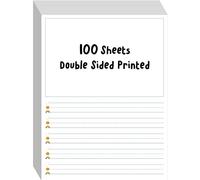 100 Sheets Ruled Writing Paper, Double-Sided Printing 1” Line Spacing with Blank Area Handwriting Writing Paper with Dotted Lines Practice Paper for Kindergarten Toddlers Kids (8” x 10.6”)