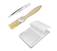 100 Sheets Silver Leaf Sheets, Imitation Silver Leaf Kit, Silver Foil with Brush Tweezer for Cakes Drinks Beauty Routine Makeup Spa Art Craft Work Decoration (8.5cm*8.5cm)