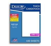 100 Sheets Ultra Thick 8 1/2" x 14" Bright White Card Stock Legal Size 8.5" x 14" - Sturdy 120lb Cover Cardstock for Inkjet/Laser Printers