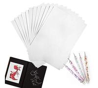 100 Sheets White Carbon Transfer Paper 11.7”x8.3” with Tracing Stylus for Wood Burning Transfer, Wood Carving,Trace Pattern