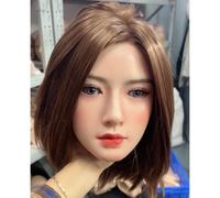 100% Silicone Head Standard Wig Suitable for 130-180CM Sex Doll Body 2 Connection Methods Sex Toys Mannequins Silicone Heads GJ053