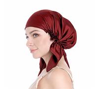 100% Silk Bonnet for Sleeping, Hair Bonnet with Tie Band, Large Silk Sleep Cap for Curly Hair, Silk Hair Wrap for Hair Care