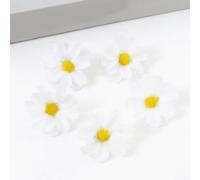 100 Silk for daisy Flower Heads 5cm for DIY Crafts 100 Silk for(White)