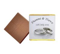 100 Silver Rings Personalised Chocolate Wedding Favours(Plain Mint)