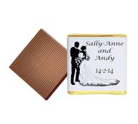 100 Simple Wedding Personalised Chocolate Wedding Favours (Plain Mint)