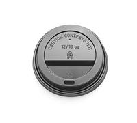 100 Sip-through Lids for 90mm 12oz / 16oz Paper Cups - Black [BFSLIDBL100]