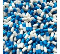 100 Size 3 Blue/White Small Empty Gelatin Capsules Gelatine Hard Pill Cases Self Fill