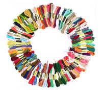 100 Skeins Bracelet String, Multicolors Cotton Floss Cross Stitch Rainbow Color Embroidery Thread for Sewing Embroidery