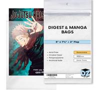 (100 Sleeves) Display Zone Resealable Digest & Manga Bags Protector Covers