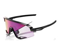 100% Slendale Sunglasses - Gloss Black / Purple Flash Mirror Photochromic Lens