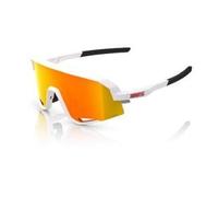 100% Slendale Sunglasses - Matte White / Hiper Red Multilayer Mirror Lens