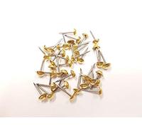 100 Small 6mm Upholstery Nails Furniture Studs PINS Brass on Steel