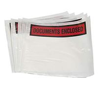 100 Small A7 Size Printed Peel + Seal Clear Document Enclosed Wallets 100 x 125mm / 4 x 5" Postal Mailing Packaging Packing Shipping Postage Pouches Bags Address Envelopes Labels Stickers Slips