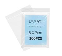 100 Small Plastic Bags, Ziplock Bags Grip Seal Bags, Resealable Small Clear Bags Mini Transparent Baggies, Sealable Storage Pouches for Kitchen Storage Jewellery Drugs Sugar (5x7cm(1.97x2.76in))