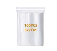 100 Small Plastic Bags - Ziplock Grip Seal Bags, Resealable Clear Mini Transparent Baggies, Poly Zip Lock Sealable Storage Pouches Jewellery Drugs Candies Spice, 1.97''x2.76''(50x70mm)