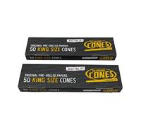 100 Smoking Papers Cones Pre-Rolled King Size 109 mm - with Roach Tip