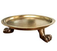 100% Solid Brass Clawfoot Tray - Brass Tray - Candle Dish - Brass Candle Holder - Candle Tray - Antique Candle Holder - Candle Pedestal - Jewelry Holder - Candle Stand(4.5" Diameter, 1.35" Height)