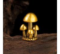 100% Solid Brass Retro Toxic Mushroom Decor, Collectible Figurines, Oddities and Curiosities, Mystical Forest Fungi Statue for Witchy Altar, Curiosity Cabinet, Office Desk and Goblincore Gift