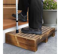 100% Solid Wood Indoor/Outdoor 3 1/2" High Riser Step - Non-Slip All Weather Top & Feet Mobility Assistance