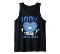 100% Somali Drama Queen Funny Somalia Roots Flag Heart Tank Top