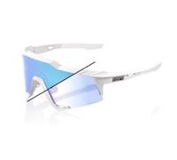 100% Speedcraft Bastille Glasses Pearl White Glitter/blue Mirror Lens